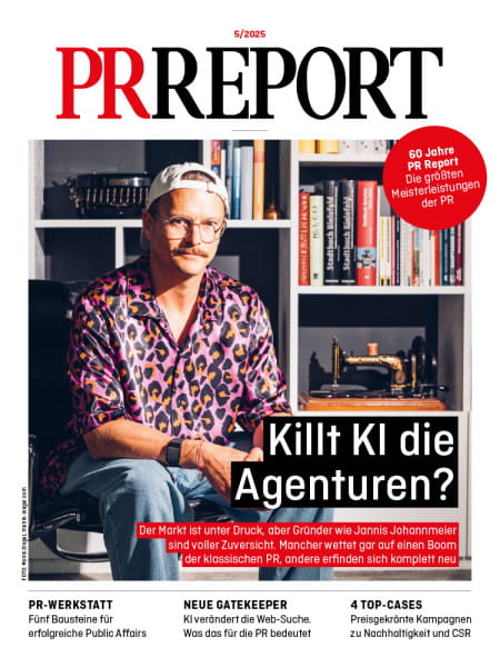 PR Report 2025/05: Killt KI die Agenturen? Der Markt ist unter Druck, aber Gründer wie Jannis Johannmeier sind voller Zuversicht. Mancher wettet gar auf einen Boom der klassischen PR, andere erfinden sich komplett neu.