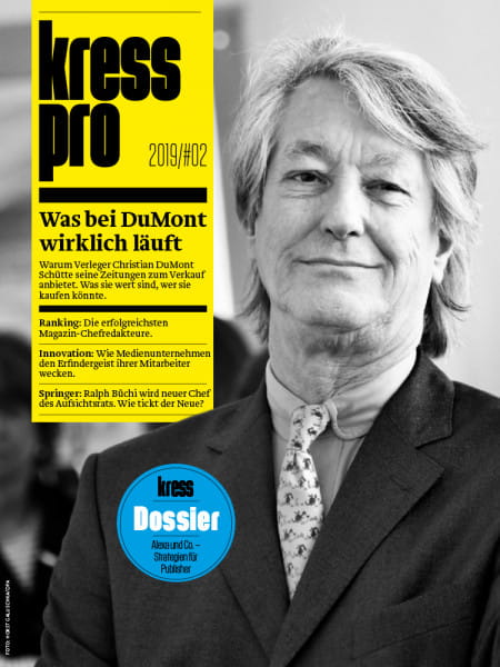 kress pro 2019/02: Was bei DuMont wirklich läuft. Warum Verleger Christian DuMont Schütte seine Zeitungen zum Verkauf anbietet. 