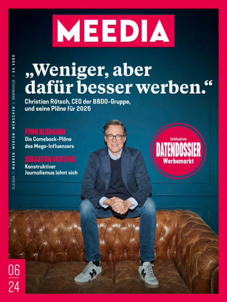 MEEDIA 2024#06: „Weniger, aber dafür besser werben.“ - Christian Rätsch, CEO der BBDO-Gruppe, und seine Pläne für 2025