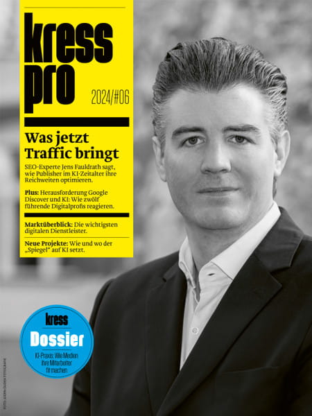 kress pro 2024/06: Was jetzt Traffic bringt - SEO-Experte Jens Fauldrath sagt, wie Publisher im KI-Zeitalter ihre Reichweiten optimieren.