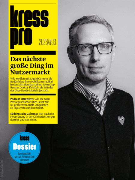 kress pro 2026/03: Das nächste große Ding im Nutzermarkt - Wie Medien mit Liquid Content die Bedürfnisse ihres Publikums radikal in den Mittelpunkt stellen. Wozu Top- Berater Dmitry Shishkin als Erfinder des User-Needs-Modells jetzt rät.