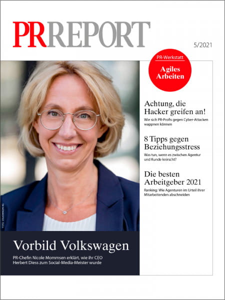 PR Report 05/2021, Vorbild Volkswagen, PR-Chefin Nicole Mommsen erklärt, wie ihr CEO Herbert Diess zum Social-Media-Meister wurde