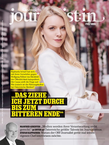 Österreichs Journalist:in 2021/0: Raphaela Scharf hat sich mit ihren Vorwürfen gegen Wolfgang Fellner ins Blickfeld der Öffentlichkeit katapultiert.