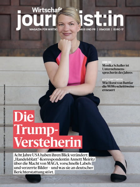 Wirtschaftsjournalistin 2025/05 Die Trump-Versteherin: „Handelsblatt“-Korrespondentin Annett Meiritz über die Macht von MAGA, vorschnelle Labels und verzerrte Bilder – und was sie an deutscher Berichterstattung stört.