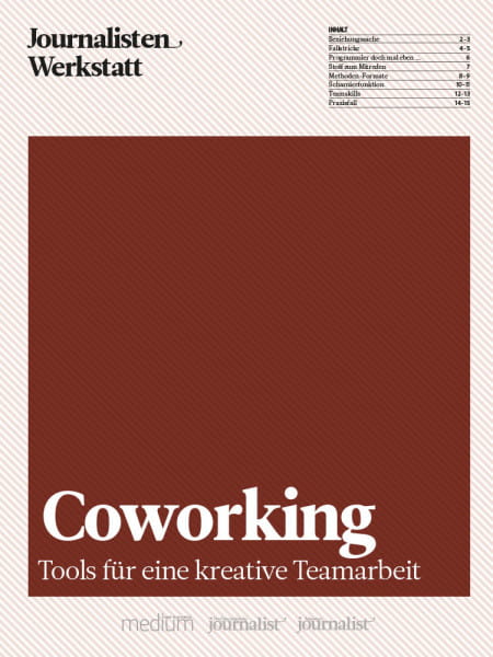 Coworking: Tools für eine kreative Teamarbeit, Journalisten Werkstatt, Martin Virtel, Annette Milz