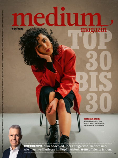 medium magazin 2024 Nr. 3: Top 30 bis 30 - Tessniem Kadiri (23) ist Moderatorin, freie Autorin, Host – und eines der Top-Talente im Journalismus.