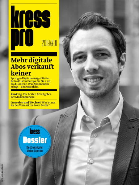 kress pro 2019/01: Mehr digitale Abos verkauft keiner. Springer-Digitalmanager Stefan Betzold ist in Europa die Nr. 1 im Paid Content. Was Abonnenten bringt - und was nicht.