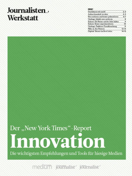 Innovation: Der "New York Times" Report, Journalisten Werkstatt, Thomas Strothjohann, Annette Milz
