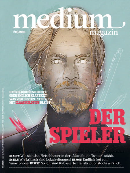 medium magazin 2021 Nr. 3: Der Spieler: Unendliche Geschichte oder endlich Klartext? Was vom ersten Interview mit Claas Relotius bleibt