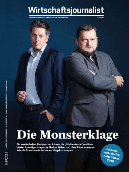 Wirtschaftsjournalist: Die Monsterklage Ein Geschäftsmann hat die „Süddeutsche Zeitung“ und ihre beiden Investigativ-Reporter Markus Balser und Uwe Ritzer auf einen horrenden Schadensersatz geklagt. 