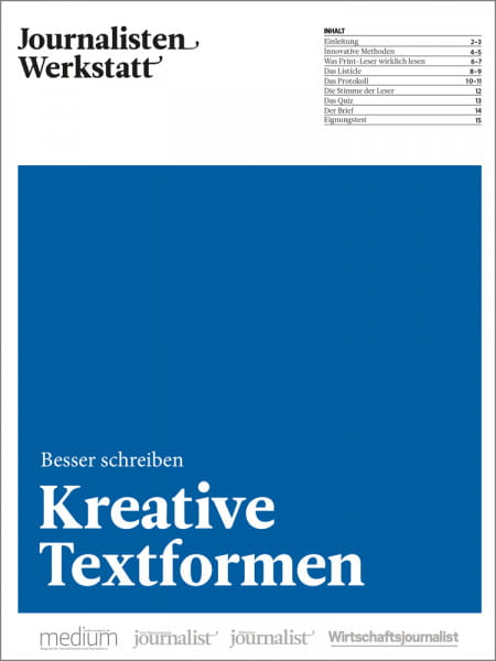 Journalisten Werkstatt "Besser schreiben": Kreative Textformen