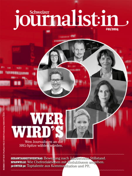 Schweizer Journalist:in 01/2024: Wer wird's - Wen Journalisten an die SRG-Spitze wählen würden.
