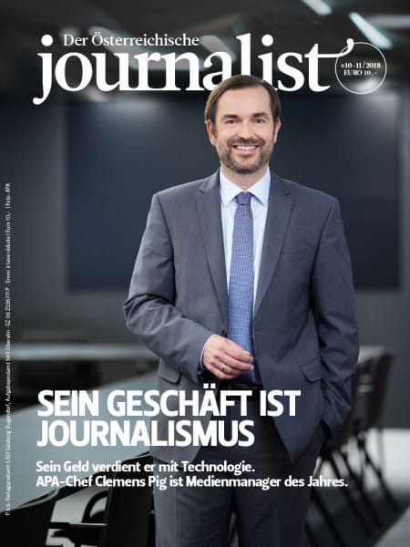 Der Österreichische Journalist: APA-Chef Clemens Pig ist Medienmanager des Jahres.
